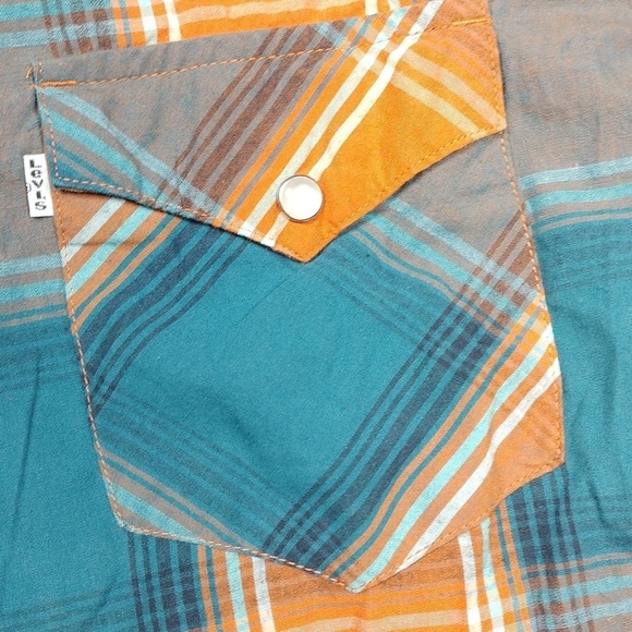 Levis standard fit men's short sleeved button down shirt size large - Picture 4 of 14